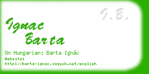 ignac barta business card